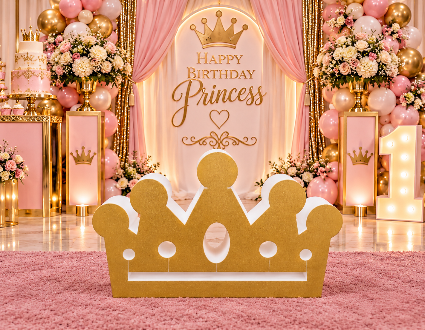 Custom Crown Foam Table Base – Princess & Royal Party Dessert Display