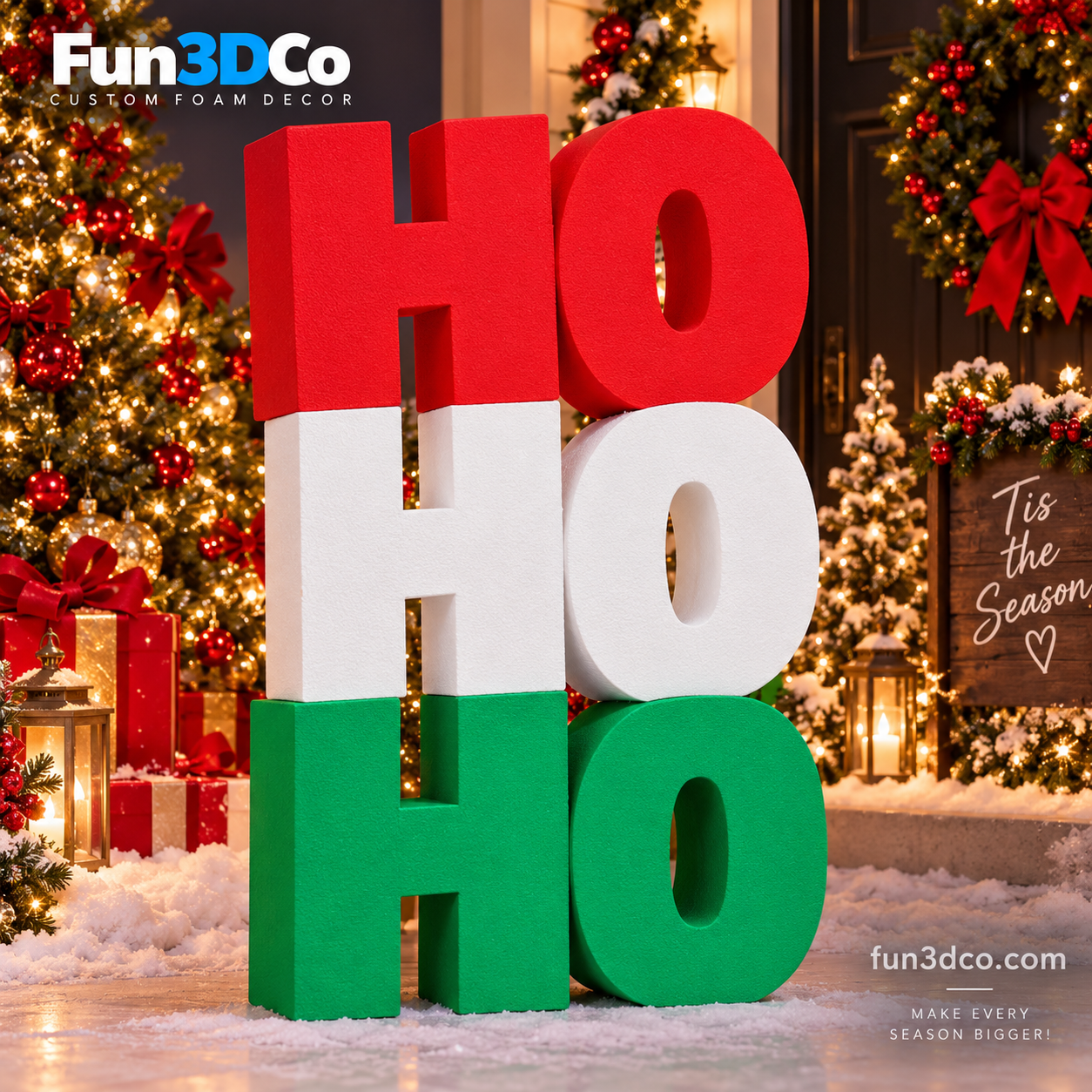Ho Ho Ho Christmas Decor Sign